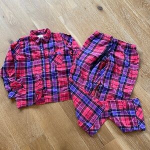 Victoria's Secret Red and Purple Plaid Pajama Set